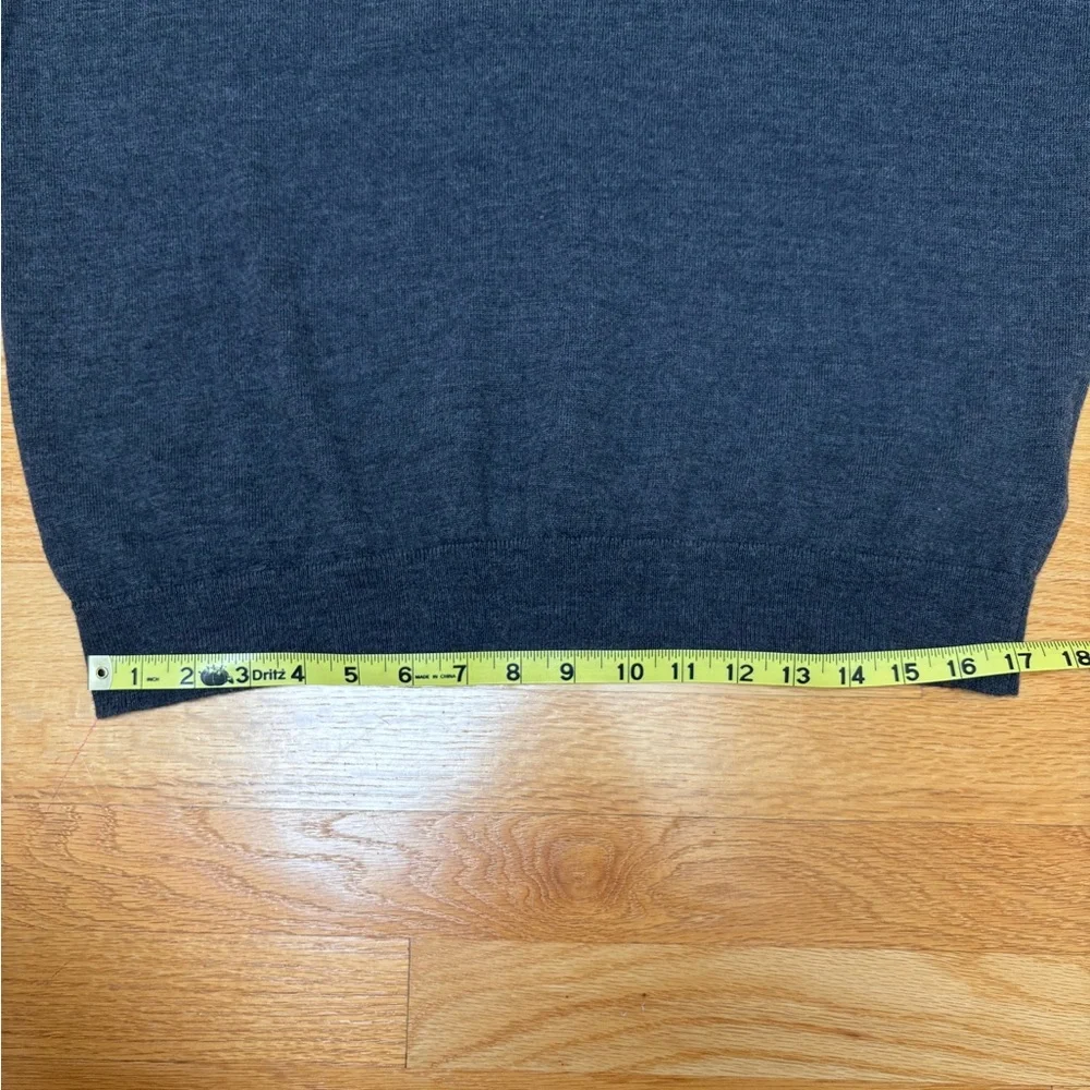 J. Crew Charcoal V-Neck Sweater Size XL Preppy Collegiate